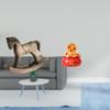 Rocking Horse Wood Sculpture Artistic Ornament Retro Design Figurine for Centerpiece Office