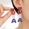 Independence Day Letter Diamond Earrings Personalized Three-color Creative USA Enamel Earrings Red, White and Blue Earrings