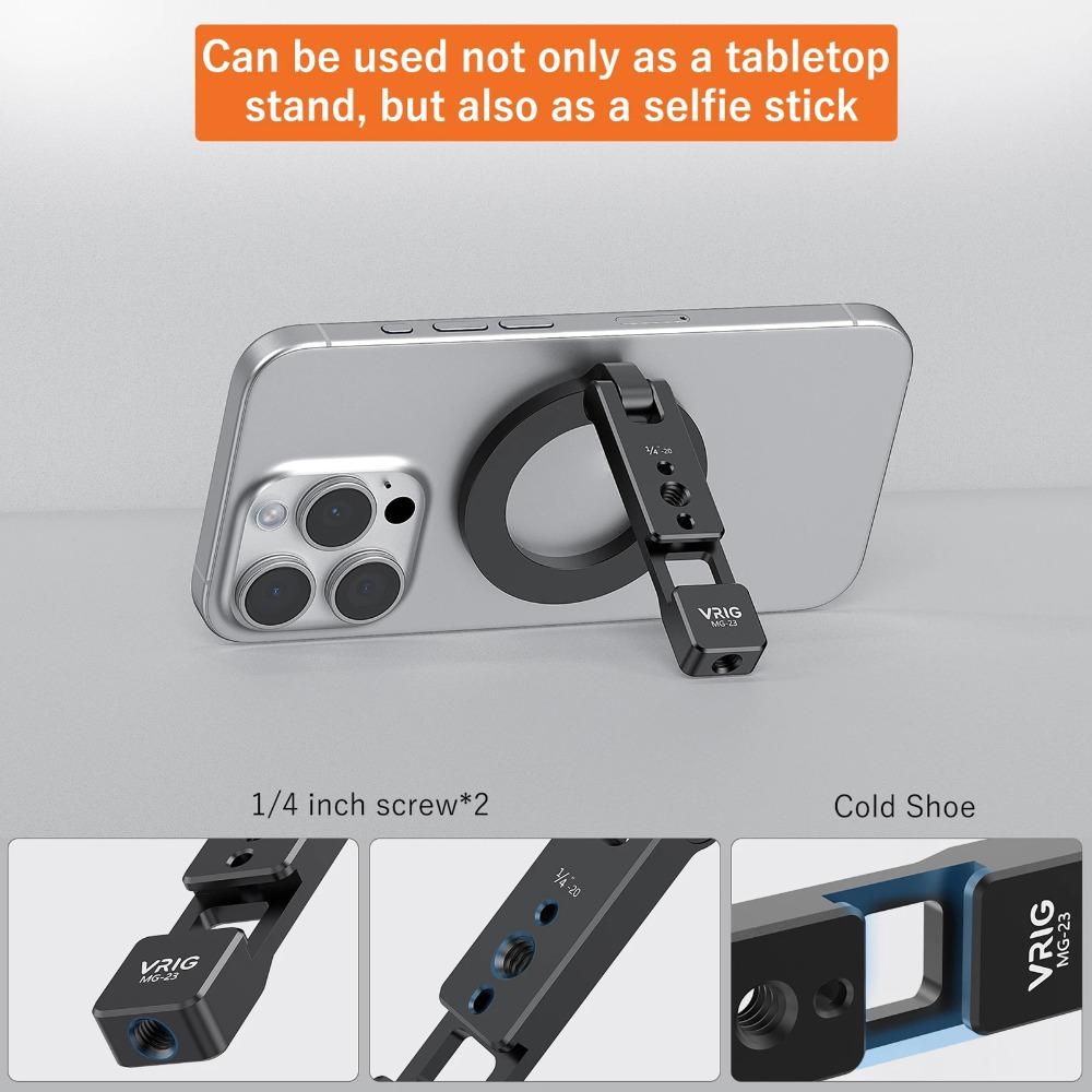Tripod Mount Foldable Magnetic Phone Mount Phone Desktop Magnetic Holder Replacement for iPhone 16/15/14/13/12 Android Phones