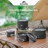 Naturehike Portable Camping Cookware Set with Aluminum Alloy Pot, Frying Pan, Griddle, And Hanging Pot