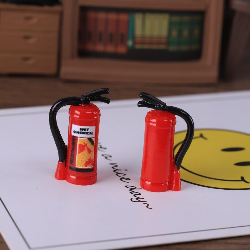 Mini Fire Extinguisher Simulation Resin Ornaments for Micro Landscape Modeling