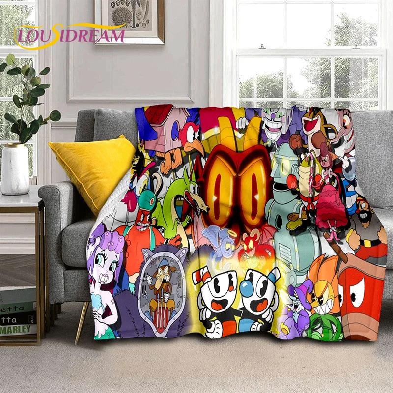 Cuphead Mugman 3D Game Gamer HD Blanket,Soft Throw Blanket for Home Bedroom Bed Sofa Picnic Travel Office Cover Blanket Kid Rest