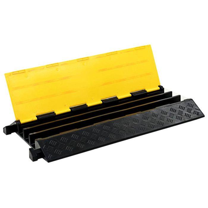 VidaXL Rampe de protection de câble 3 canaux caoutchouc 93 cm