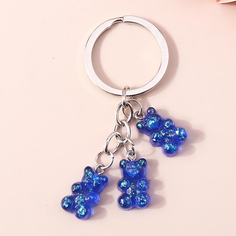 

Fashion Resin Bear and Dice Keychain 3D Animal Key Rings Pendant Gift for Women Men Car Key Handbag DIY Jewelry Crafts