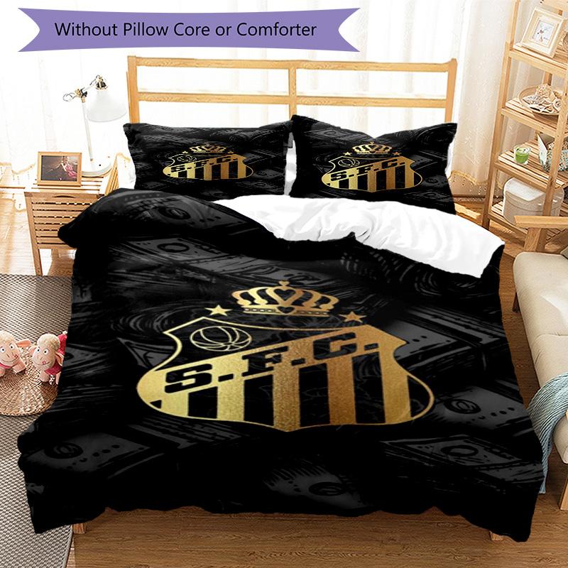 Fc Crest Design Printed Pattern Duvet Cover Set – includes 1 duvet cover and 2 matching pillowcases Bedroom decor Christmas gifts
