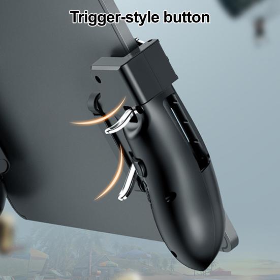DYS 1 Pair Gaming Handle for Tablet, 6 Finger Game Joystick Trigger Handle, Anti-Slip Gamepad Controller Accessory