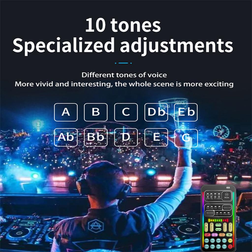 Voice Changer Portable Voice Changer Device with 8 Sound Effects Colorful Light Mini Live Broadcast Handheld Microphone