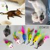 Katzenspielzeug, Katzenmaus-Set mit 7 Stück mit Angelschnur und abnehmbarer Glocke, Haustierspielzeug, Plüschtiere, Stressabbau, Bewegung, Haustierbedarf