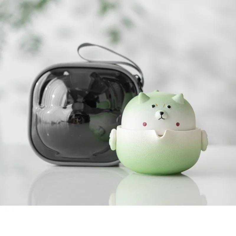 1Set 160ML Cute Travel Tea Set Quick Cup Camping Outdoor Portable Storage Bag Kung Fu Tea Set Teapot Teacup