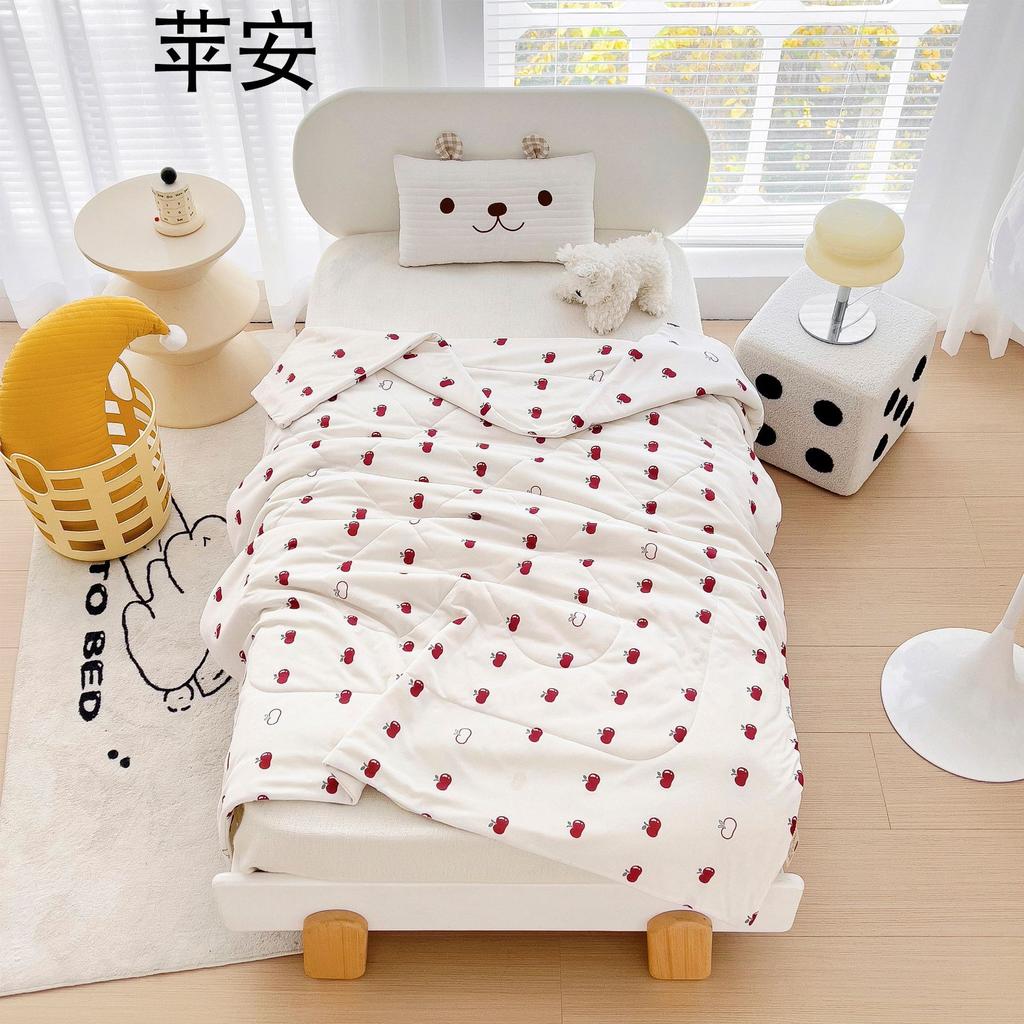 2024 New Children's Summer Quilt Knitted Cotton Summer Quilt Kindergarten Duvet Ice Cream Summer Quilt Airable Cover