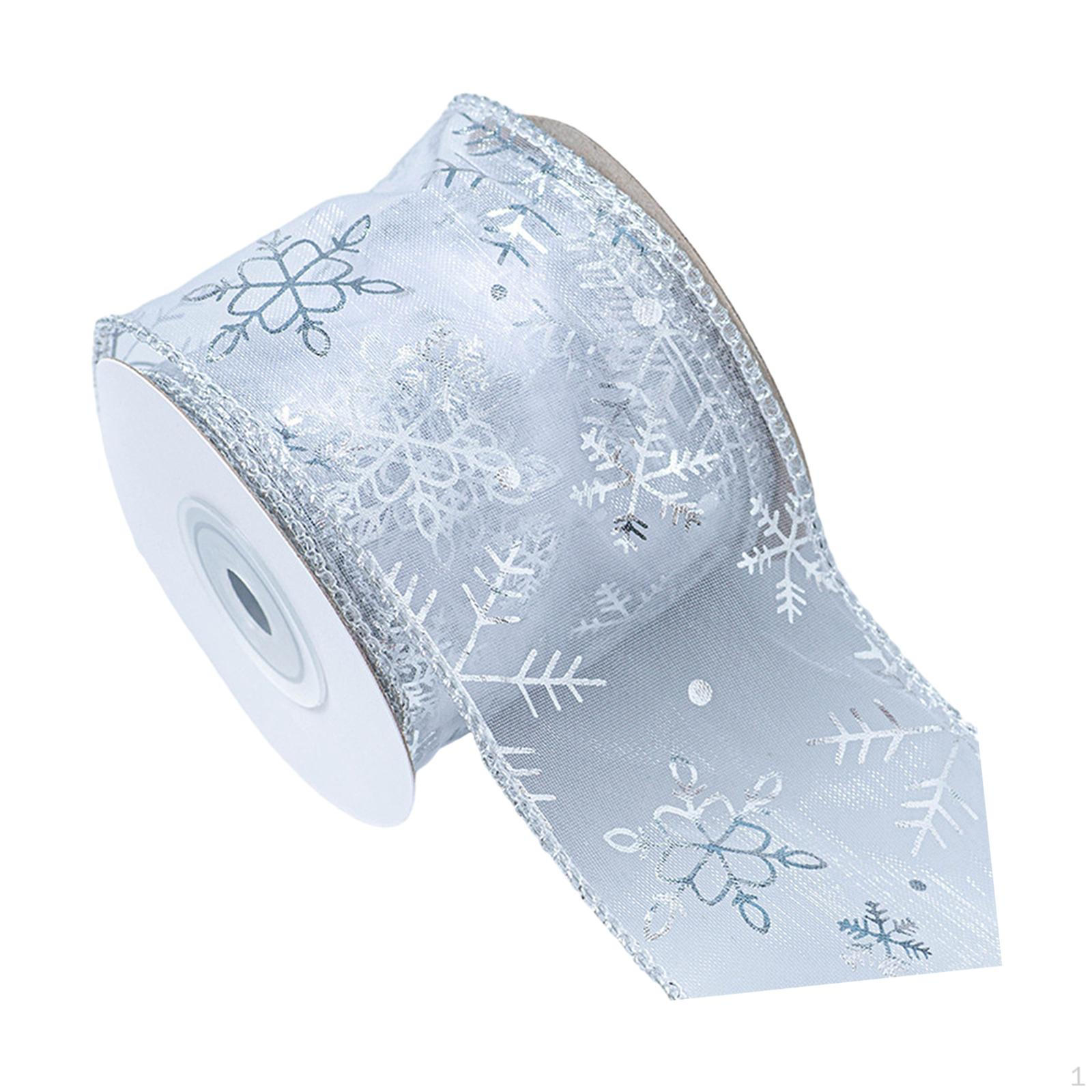 

Лента для упаковки с узором из рождественской ленты, многоцелевой подарок для рукоделия White Silver Pattern