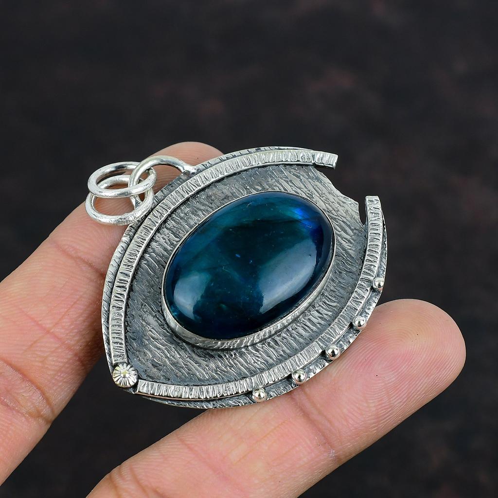 Neon Flash Labradorit Anhänger Edelstein Schmuck 925 Sterlingsilber Anhänger Handgefertigter Anhänger Statement Anhänger Hochzeitsschmuck Geschenke Für Ihn