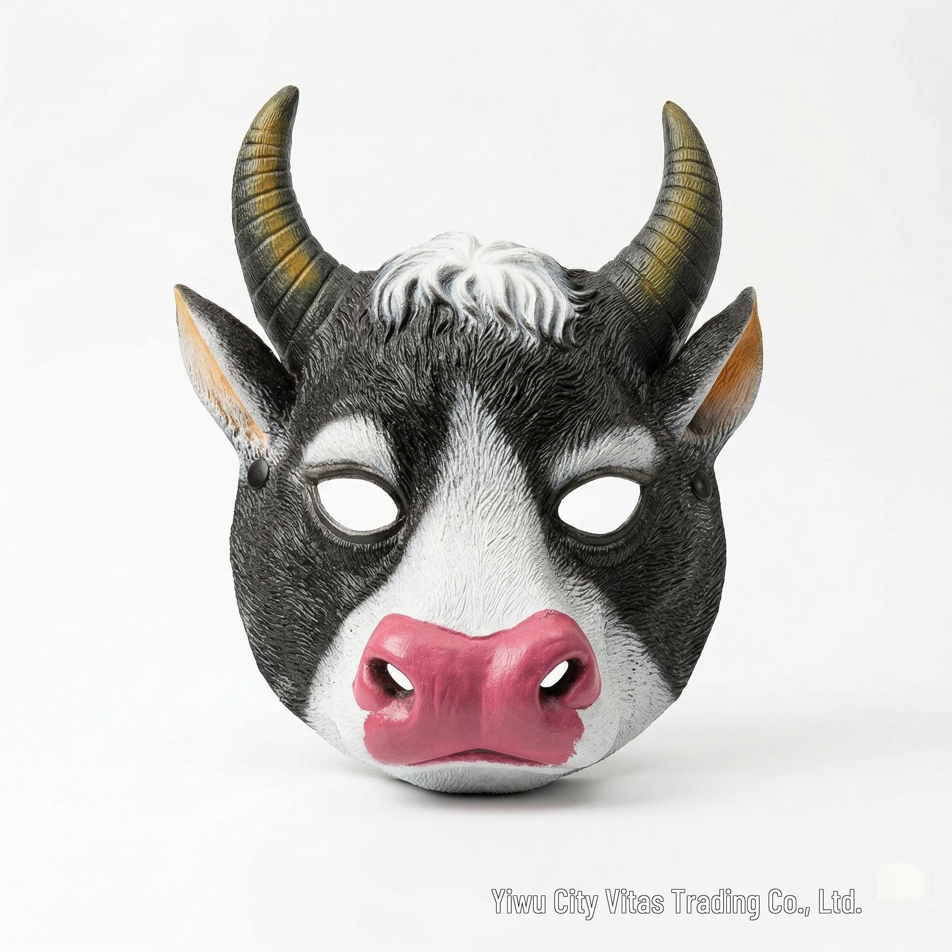 Halloween Cow PU Animal Mask - Mardi Gras Carnival Costume Prop