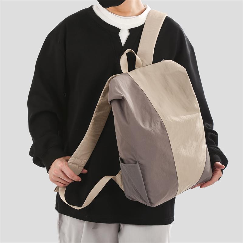 Stitching Contrast Backpack Unisex Waterproof Backpack Travel Bag