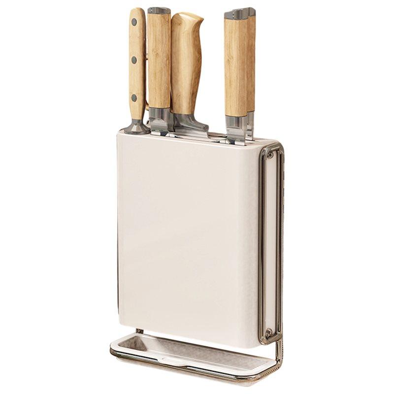 

SHGO-Countertop Cutlery Holder Kitchen Wall-Mounted No Drill Chopstick Chopping Stick Organizer Rack Utensil Drain Storage B