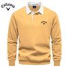Callaway Men's Embroidered Pure Cotton Long Sleeved Polo Shirt for Autumn and Winter, New Fashionable and Casual Multifunctional Top