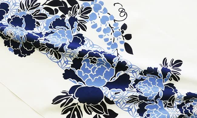 Someno Anbo Hand Towel "King of Flowers" Navy Blue, Authentic Dyed, 100% Cotton, Tokuoka, Made In Japan, 35cm X 100cm