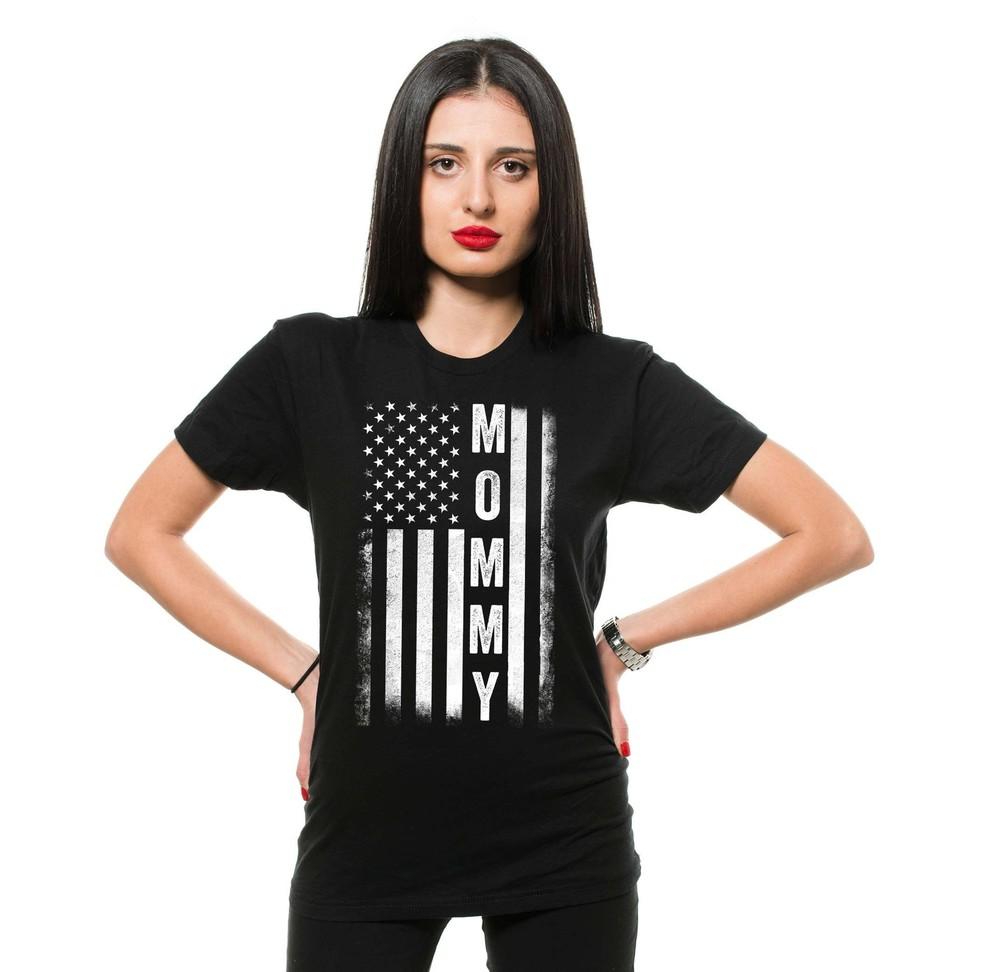 Футболка для мамы с флагом США Футболка с флагом мамы Патриотическая футболка для мамы Подарки для мамы Унисекс футболка S