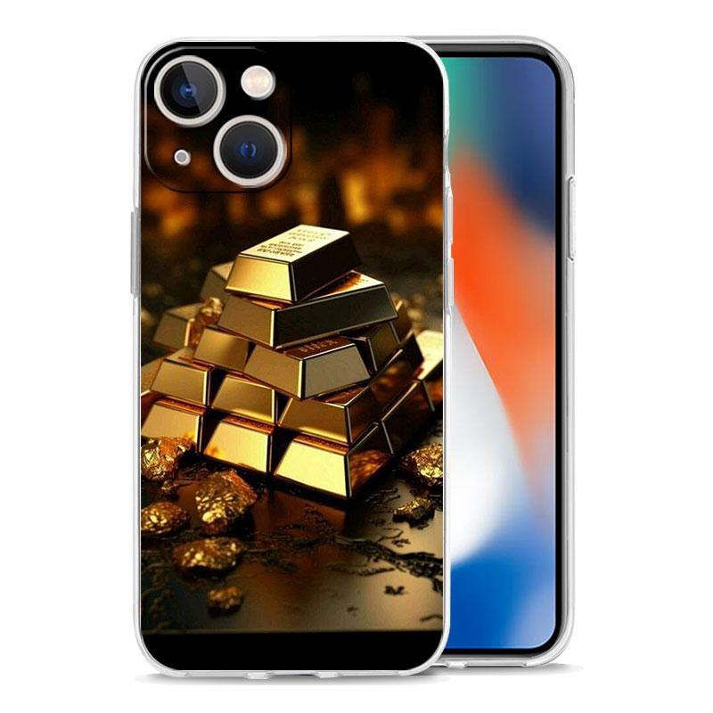 Handyhülle Für iPhone 17 Air Cases iPhone 16 15 12 13 14 Pro Max SE 7 8 Plus iPhone11 Klare Weiche Hülle Gold Geld Muster