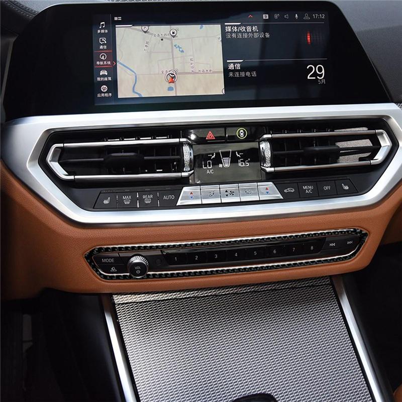 For BMW 3 Series G20 2019-2020 Accessories Car Interior Button Panel Cover Decorative Carbon Fiber Sticker