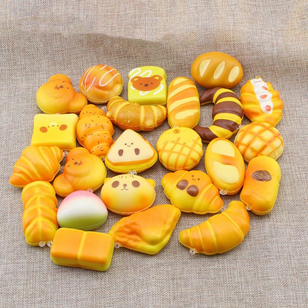 PU Squishy Bread Toy Multicolor Simulation Bread Toy Creative Squeeze Toys  Adult