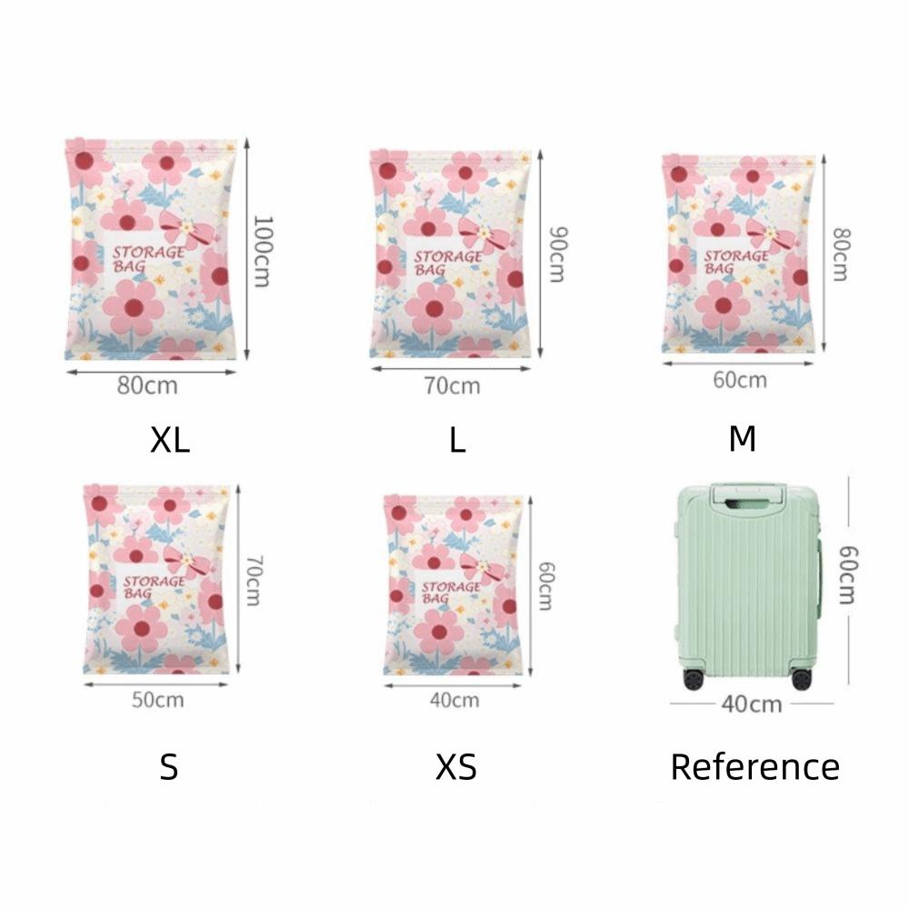 Sac de rangement sous vide en tissu à imprimé floral Sac de rangement étanche Sac de compression pour couette Rangement domestique