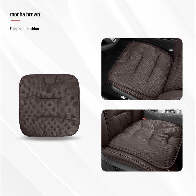 Universal Ventilated Nappa Leather Car Seat Cushions - Four Seasons, Breathable, High-Grade, Perforated Design for All Models.