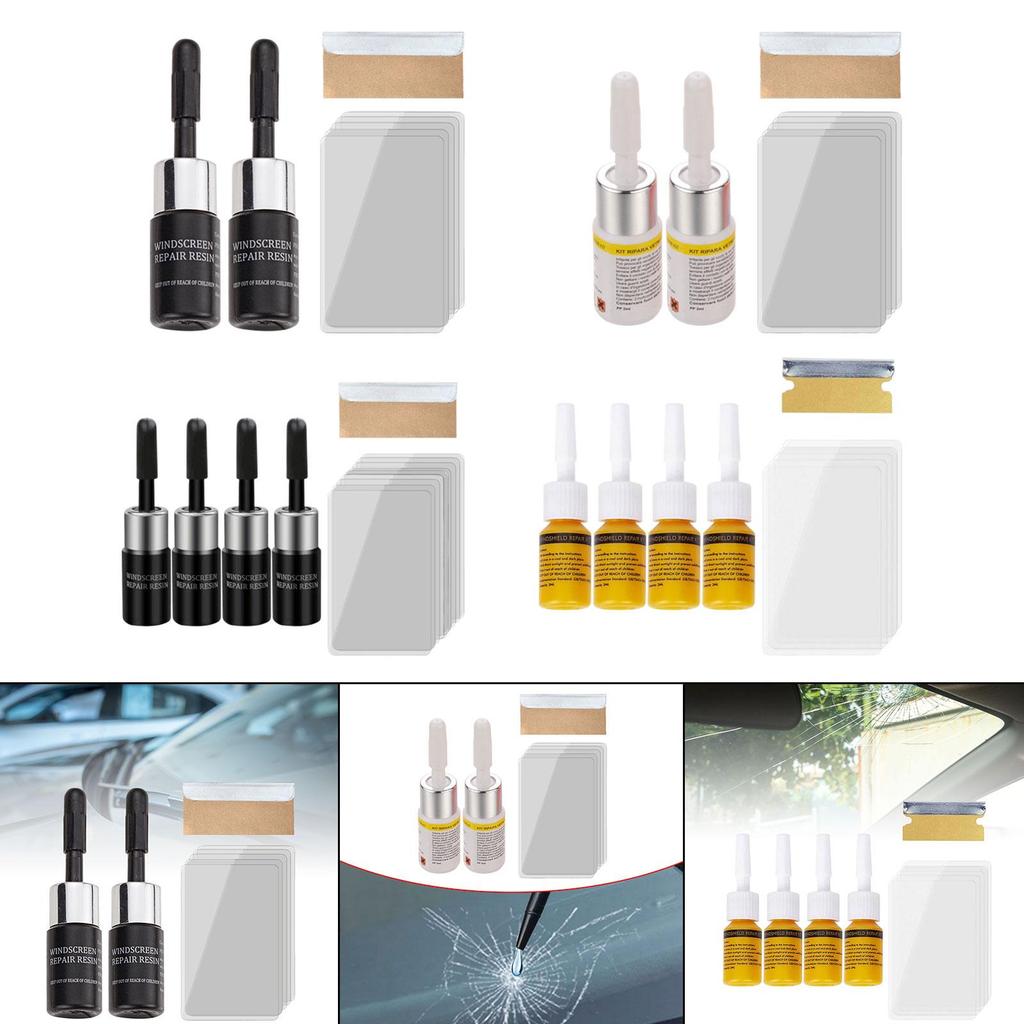 2 Stück Auto Windschutzscheiben Riss Reparatur Harz Kit Fixieren Chips Risse Kratzer Entferner Fahrzeug Windschutzscheibe Werkzeug Nano Flüssigkeit Füller