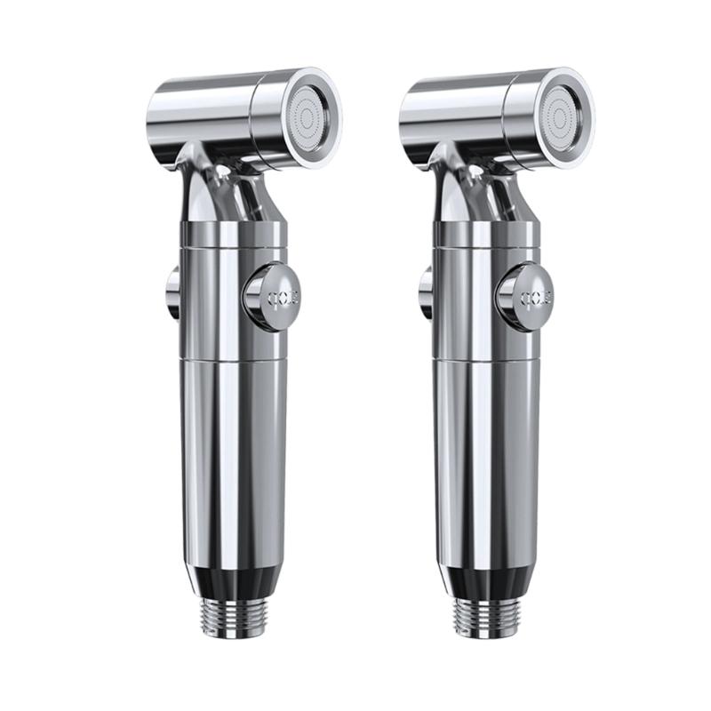 

2Pcs Light Weight Bathroom Sprayer Shower Head Handheld Bathroom Bidet Sprayer for Efficient Cleaning Easy Installation серебряный