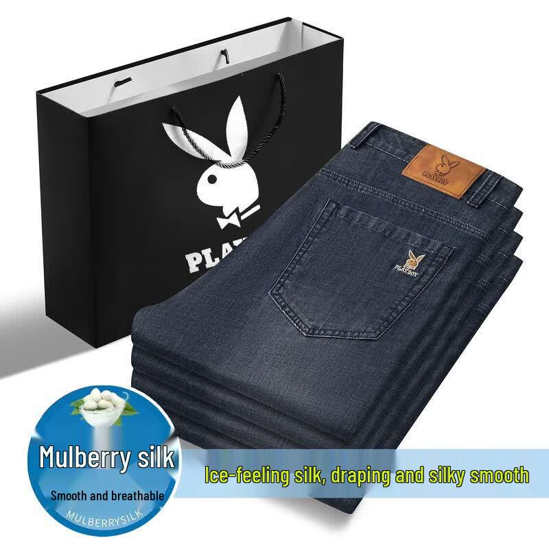 PLAYBOY Men s Tencel Blend Loose Straight Jeans 30
