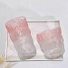 285ml/380ml Gradient Pink Cocktail Glass Modern Iceberg Shaped Glass Cup Art Design Juice Beverage Mugs Suitable for Gift Giving