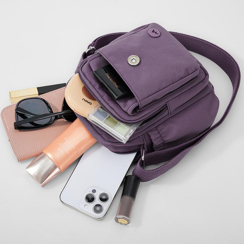 Lightweight Messenger Bag Women's Multi-Pocket Shoulder Bag Travel Mobile Phone Bag