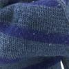 BLUE BLUE Made in Japan 100% wool border Long sleeve sweater 3 Blue knit Men's Used