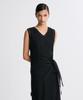 RE RHEE Layered Detail Sheer Sleeveless Top Black