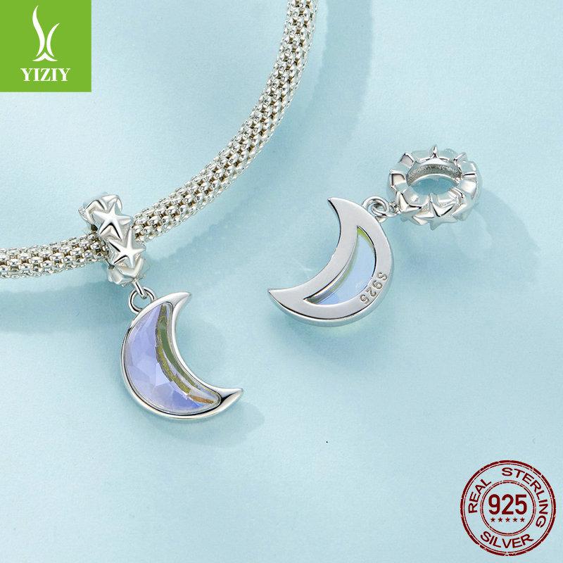Light Luxury Niche Moonlight Diy Bracelet Necklace Pendant S925 Sterling Silver Premium Moon Beads