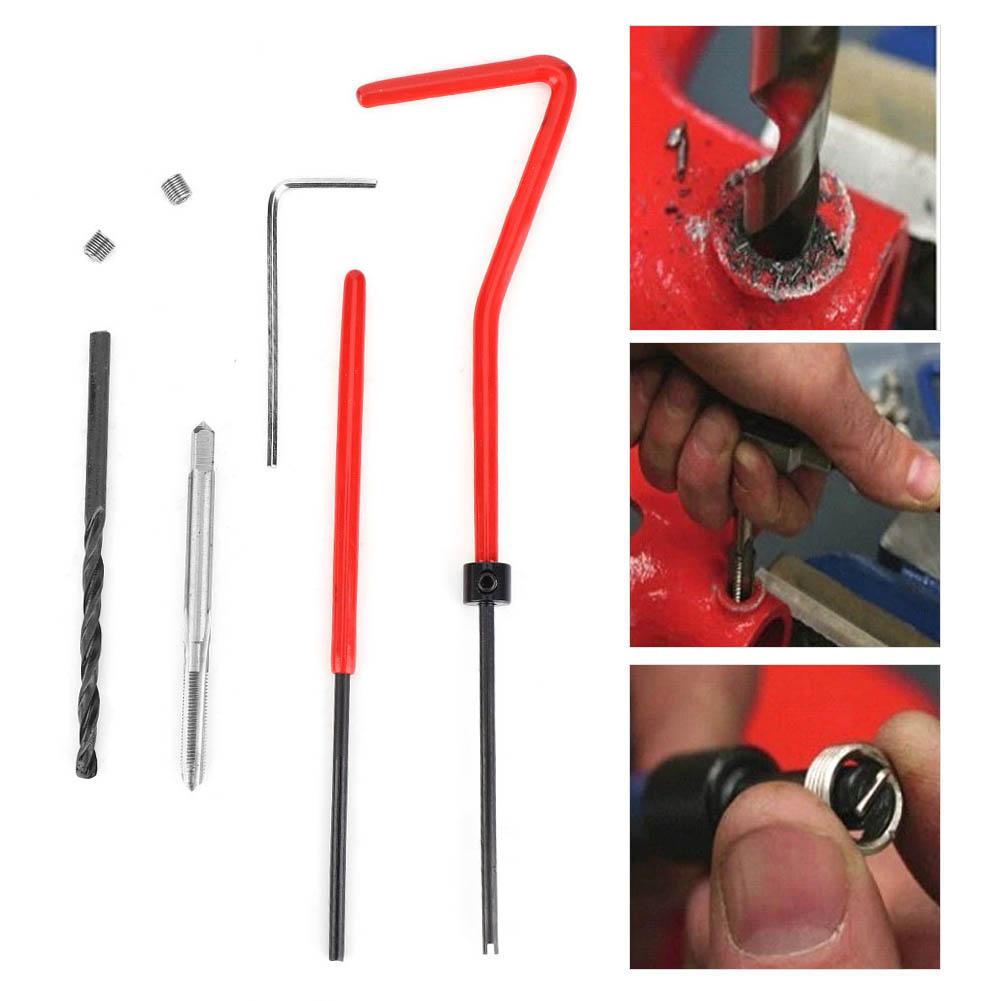 30Pcs Thread Repair Kit Stainless Steel Twisted Drill Wrench Threaded Insert M3 x 0.5