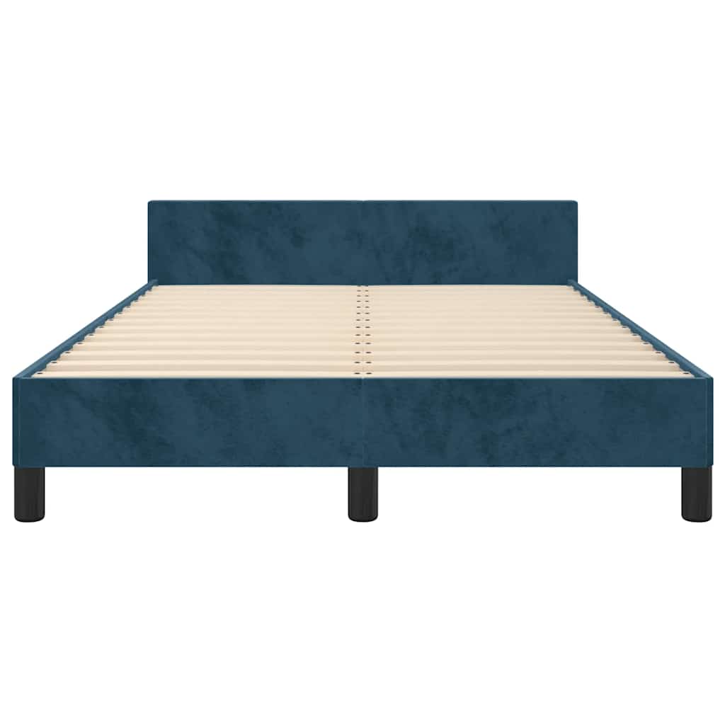 Bed Frame without Mattress Dark Blue 120 x 200 cm Velvet