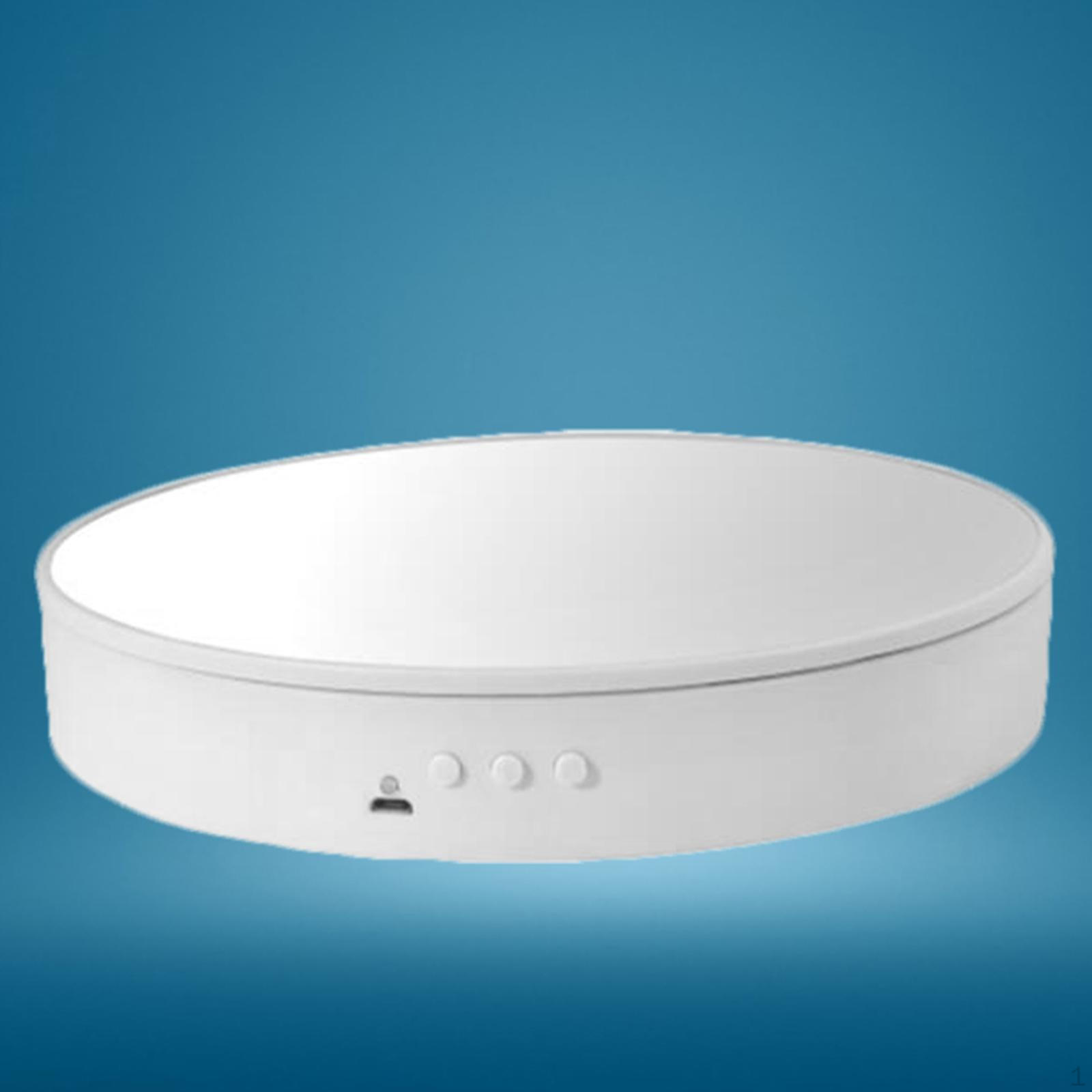 

Электрическая вращающаяся витрина 20 см с питанием от USB, держатель для ювелирных изделий для часов для магазина White Mirrored