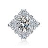 BELLA BOX Flower Opening Resizable Rings For Women Zircon Engagement Party Fine Jewelry Gift