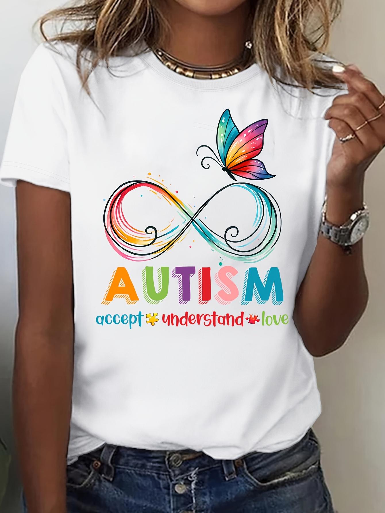 Autism Awareness Butterfly Infinity Symbol T-shirt S