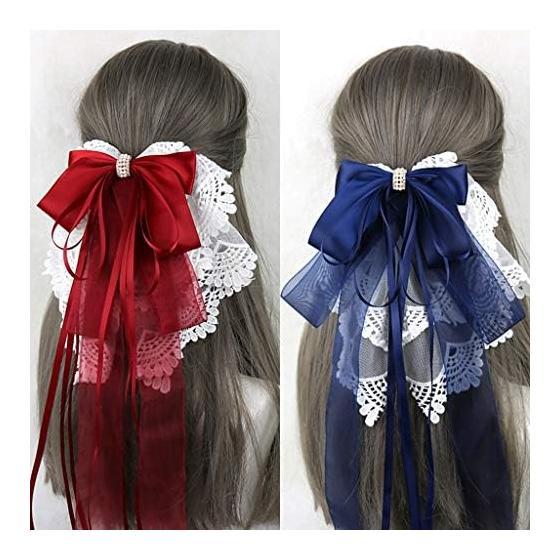 Barrette Clip Lace Hair Accessory Ribbon Super Cute Charm Mori Girl Gothic Lolita Princess Hairpin Tea Party Cute Bow Lolita Doll Ladies Girls Party