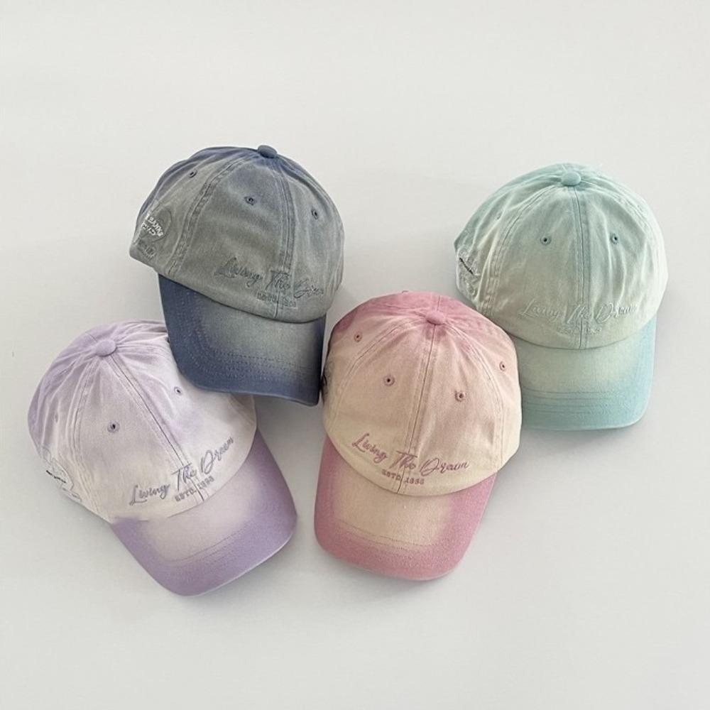 Gradient Color Baseball Cap American Retro Curved Brim Hat Trendy Peaked Cap  Daily