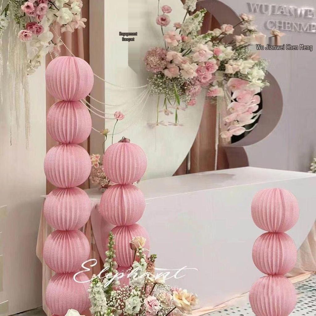 Honeymoon Decor Honeycomb Pillar Set: Wedding and Bedroom Lantern Wall Bunting.