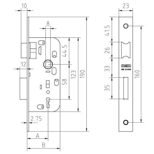 MORTAISE BLOCAGE BRASS 35MM 1508 MCM