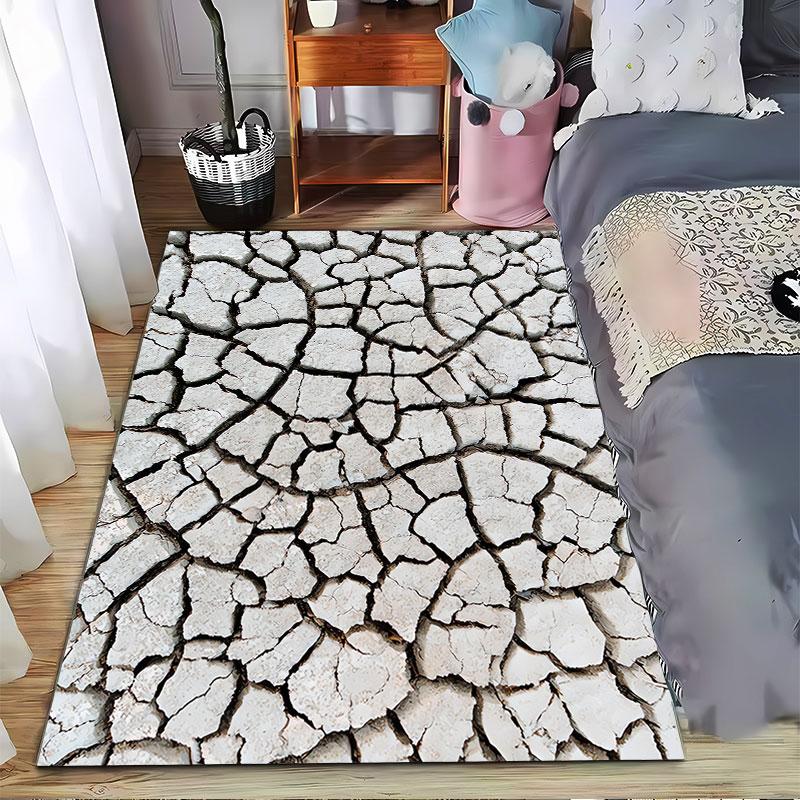 Cracked Earth Pattern Carpet suitable as a non-slip mat for the living room or bedroom sofa