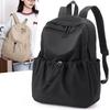Solid color nylon backpack large capacity casual simple college students men and women with the same versatile lightweight backpack