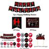 Siren Head Cartoon Cat Horror Theme Birthday Party Balloon Banner Cake Topper Set