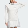 adidas Two-In-One Polo Shirt And Vest Color Block Logo Long Sleeve Knit Top Women Tops White HZ6037