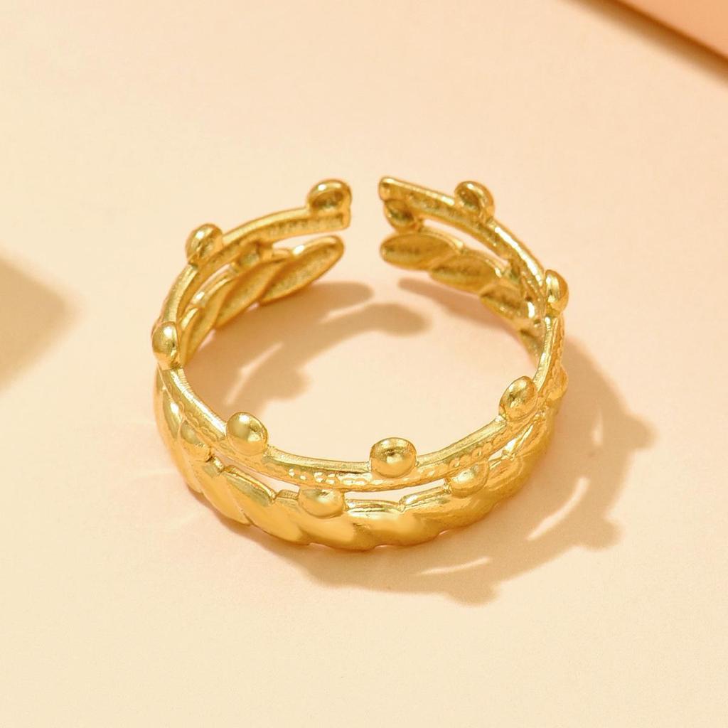Retro Crown Design Adjustable Stainless Steel Ring for Women