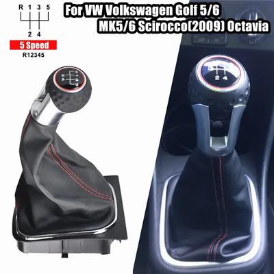 5 6 Speed Car Styling Manual Gear Shift Knob Lever Stick Pen For VW Volkswagen Golf 5/6 MK5/6 Scirocco(2009) Octavia